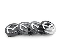 LLTSNT 4 Pcs Hub Centre Caps for Mazda 60mm, Wheel Centre Caps Wheel Hub Covers Hub Center Badge Hub Caps Logo Covers Car Accessories,Black
