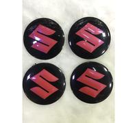 4 Pcs Hub Centre Caps for Suzuki 55mm, Wheel Centre Sticker Rim Protectors Badge Logo Wheel Protectors Wheel Trims Wheel Centre Caps,Red