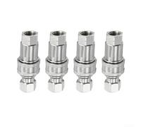 4 Pcs Hydraulic Quick Connect Coupler, M14x1.5 Female Thread Pipe Fitting, Deepened Thread Anti Slip Design, Carbon Steel for Petroleum Steel Equipment Hydraulic Tools