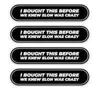 4 PCS I Bought This Before Went Crazy Tesla Sticker,Self-Adhesive Wind and Rain Protection,Decal Accessories,for Car Paint Window,Door(Black)