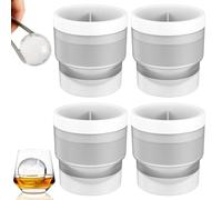 4 Pcs Ice Ball Mould, 6cm Reusable Round Ice Cube Moulds, Easy to Demold Sphere Ice Cube Mould, Suitable for Whiskey Cocktails Family Gatherings Bars, Ball Ice Cube Moulds for Juice, Jelly, Milk
