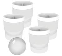 4 Pcs Ice Ball Mould,White Single Round Ice Cube Moulds,White Silicone ice Ball Maker,Stackable Circular 6cm Large Round Ice Cube Moulds,Easy Release,for Freezer,Cocktails,Drink,Tea,Coffee,Whiskey.