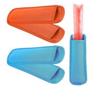 4 Pcs Ice Pop Holders, Ice Pop Bags, Reusable Popsicle Holder Bags for Kids No Drip Ice Pop Sleeves Antifreezing Sleeves for Kids Party Drink