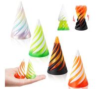 4 PCS Impossible Cone Fidget Toys, 3D Printed Spiral Cone Toy, Impossible Pyramid Passthrough Sculpture Fidget Toys for Kids and Adults, Desktop Decoration for Home Office Desk