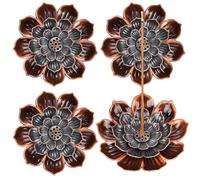 4 Pcs Incense Holder,Lotus Incense Stick Holders Burner Holder Detachable Incense Ash Catcher with 6 Incense Holes for Office Tea House Meditation Yoga SPA Home Fragrance Decor