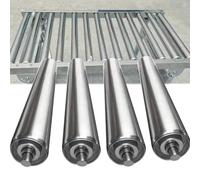 4 Pcs Industrial Roller Conveyor Stainless Steel 38MM Dia x 600MM Length Heavy Duty Bearings for Factory Use Smooth Material Handling & Efficient