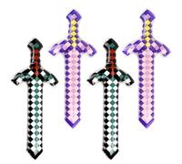 4 Pcs Inflatable Pirate Swords for for Theme Party Birthday Swimming Pool Party Cosplay Halloween Costume Accessories Stage Props（2 Green & 2 Pink）