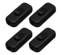 4 Pcs Inline Switch, 6A 250V Torpedo Switch, Light Switch Bipolar, Lamp Switch, Inline Cord Switch for Inline 2 Core, Small Appliance Switch(Black)
