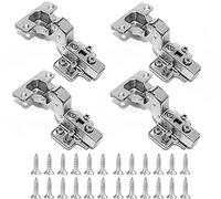 4 Pcs Inset Soft Close Kitchen Cupboard Hinges - Cabinet Hinges for Cupboard Doors & Wardrobe Doors (35mm)