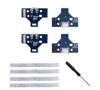 4 PCS Interface Board JDS-001 and 14 Pin Ribbon Cable Compatible with PS4 Pro/PS4 Slim Wireless Controller Replacement Charging Port