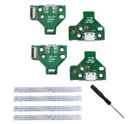 4 PCS Interface Board JDS-011 and 12 Pin Ribbon Cable Compatible with PS4 Pro/PS4 Slim Wireless Controller Replacement Charging Port…