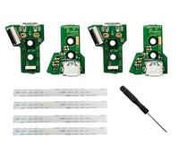 4 PCS Interface Board JDS-040 and 12 Pin Ribbon Cable Compatible with PS4 Pro/PS4 Slim Wireless Controller Replacement Charging Port…