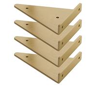 4 Pcs Invisible Shelf Brackets Gold Triangle Shelves Brackets Metal Iron Floating Shelf Supports 3mm Thick, with Mounting Accessories (230mm/9in)