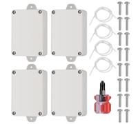 4 Pcs IP65 Waterproof Electronics Project Boxes, Electrical Project Boxes Enclosure Case, Outdoor Cable Connection Junction Box with Fixed Ear, Junction Project Box, with Screwdriver - off-white