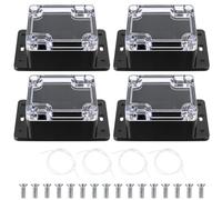 4 Pcs IP65 Waterproof Junction Box Outdoor, ABS Plastic Weatherproof Electrical Box, Clear Cover Junction Box, Electronics Project Box, Electrical Enclosure Case, Cable Connector Box,2.48x2.28x1.38"