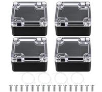4 Pcs IP65 Waterproof Junction Box Outdoor, Electronics Project Box, ABS Plastic Weatherproof Electrical Box, Clear Cover Junction Box, Electrical Enclosure Case, Cable Connector Box,2.48x2.28x1.38"