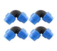 4 Pcs Irrigation Connectors, PE Pipe Quick-connect Elbow Union Type Quick-connect Fittings, Improve Water Distribution Efficiency(25mm)