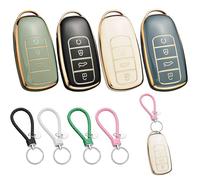 4 Pcs Jaecoo 7 Key Fob Holder with Two Keychains & Green Black White Blue