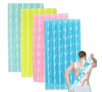 4 Pcs Japanese Exfoliating Shower Towel, Extra Long Body Scrub Washcloth, Exfoliating Towel for Scrubbing, Lathering, Dead Skin Removal