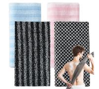 4 PCS Japanese Exfoliating Towel, Antibacterial, Multi - Use, Lathering and Dead Skin Removal, Loofah Back Scrubber, Exfoliating Shower Towel for Sensitive Skin Men Women