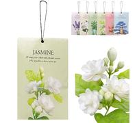 4 Pcs Jasmine Scented Sachets Hanging Bags Air Freshener Sachets, Natural Wardrobe Fresheners Aromatherapy Bag Lasting Fragrance Home Essentials for Closet Room Bedroom Fresheners Cart Drawer Liners
