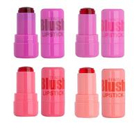 4 Pcs Jelly Blush Stick, 3 in 1 Milk Jelly Blush Stick for Cheeks Lips Eyes, Long-Lasting & Moisturize & Buildable Milk Blush