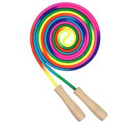 4 Pcs Jump Rope for Youngsters with Wooden Handle, 9.2 ft / 2.8 m Rainbow Jump Rope Set, Adjustable Length, Comfortable Grip, for Fitness, Sports, Exercise, School, Outdoor Play