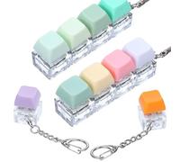 4 Pcs Keyboard Fidget Clicker Keyboard 4-in-1 Keyboards Keychain Portable Button Gifts Linear And Separate Keyboards Keychain for Adults Men Women