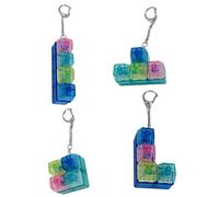 4 Pcs Keyboard Fidget Toy, Portable Removable Keychain Clip Keycap Clicker for Kids and Adults - Stress Relief and Time-Passing