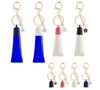 4 PCS Keychain Cap for Aquaphor 0.35 oz Lip Balm, Keychain Holder for Aquaphor Lip Repair-Polypropylene Cap Accessory, Leak-Proof Design with Portable Replacement Cap (4PCS(White+Black+Pink+Blue))