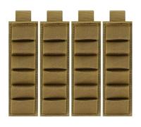 4 Pcs Khaki Nylon Shotgun Shell Holder, MOLLE Pouches, 12 Gauge Ammo Carrier, Armed 6 Round Cartridge Bandolier, Secure Fit for Hunting, Shooting