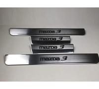 4 PCS Kick Plates for Mazda 3, Abrasion Protection Car Sill Plates Stainless Steel Welcome Pedal Strip Chafe Protection Car door sill,Black