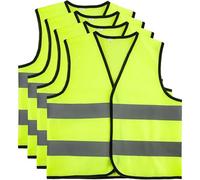 4 Pcs Kids Hi Vis Vests Child High Visibility Reflective Vest Children Hi Vis Safety Vests with Reflective Strips for Boys Girls Outdoor Activities (L, 10-12 years(130-140 cm))