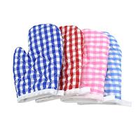 4 PCS Kids Oven Mitts Kitchen Microwave Oven Gloves Kitchen Baking Mitts for Kids Toddlers Food Prep GlovesBarbecue Accessories