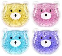 (4 Pcs) Kids Reusable Gel Ice Packs, Boo Boo Ice Pack, Cute Children Gel Ice Pack for Injuries, Cute Lunch ice Bag, Breastfeeding, Wisdom Teeth, Pain Relief, Kids Fever, Headaches