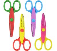 4 Pcs Kids Safety Scissors Kids Craft Scissors,Colorful Children Serrated Scissors Creative Paper Edger Scissors for Crafts, Scrapbooking, DIY Photo & Art Projects