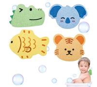 4 Pcs Kids Sponge,Color Baby Sponges for Bath Newborn,Cute Animal Shapes,Soft and Gentle Sponges Bath,Natural Comfy Baby Bath Sponges for Newborns & Toddlers,Kids,Baby Wash