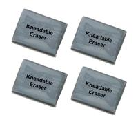 4 Pcs Kneaded Art Erasers, Grey Soft Durable Kneadable Sketch Putty Rubber, Artists Putty Rubber, for Erase or Lighten Sketching Erasing Blurring Highlighting for Adults on School Office