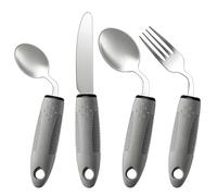 4 PCS Knife Fork Spoon Set Bendable Cutlery for Arthritic Hands Elderly Aids for Daily Living Extra Wide Handles Easy Grip Cutlery Set Aids Arthritic Hands