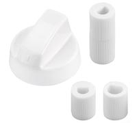 4 Pcs Knob Switch Replacement Set 6mm 8mm Inner Diameter Dual Size For WT03 Oven Stove Control Panel Repair Kit Black White(White)
