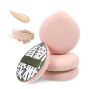 4 Pcs Korean Makeup Sponge Puff for Foundation Concealer and Powder Teardrop Setting Powder Puff Makeup Cushion Puff Foundation Sponge Blender Sponge for Liquid, Cream, and Powder (Large Size) - B