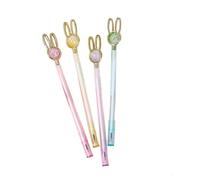 4 PCs-Korean Version of Colored Rabbit Gel Pen Cartoon Cute Stationery-Carbon Black