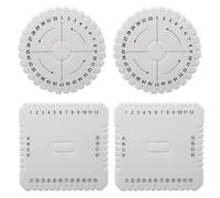 4 Pcs Kumihimo Disk, Versatile Braiding Disks, White Round and Square Kumihimo Disc Macrame Board, for DIY Bracelet Making, Braided Cord String, Handmade Beading Projects Weaving Board