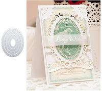 4 Pcs Lace Metal Oval Frame Cutting Dies for Card Making，Cutting Dies Cut Stencils for DIY Scrapbooking Photo Album Decorative Embossing Paper Dies for Card Making Templated+Cute Brooch Pin