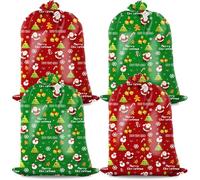 4 PCS Large Christmas Bags，Extra Large Gift Bags Jumbo With Ties & Gift Tags Xmas Gifts Wrap Bag XL Gift Bag for Christmas Presents，92 x 142 cm