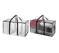 4 pcs Large Moving Bag, Foldable Woven Closet Sort, Waterproof Double Zipper Storage Organization for Clothes Supplies for Closet and Moving