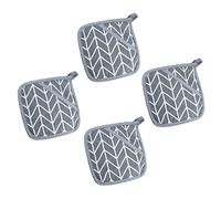 4 Pcs Large Square Oven Potholders with Pocket, Thermal Cotton & Linen Mat, High Heat Resistant, Prevent Burns