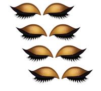 4 Pcs Lazy Eye Shadow Eyelash Patch,Gold 2-in-1 Eyeshadow and Lash Stickers,Lazy Eye Shadow Patch,for All Eye Shapes for Women No Glue Needed,False Eye Lashes (Gold)
