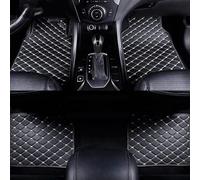 4 Pcs Leather Car Floor Mats for Ford Focus EcoBoost 2021 2022 2023-pr, Auto Front Rear Row All Weather Waterproof NonSlip Car Mats Carpet Set Protection Accessories,B Black+White