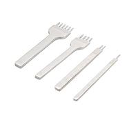 4 pcs Leather Craft Chisel Hole Punch 4mm 1/2/4/6 Prong Metal Tool Kits Stitching Lacing Chisel Set